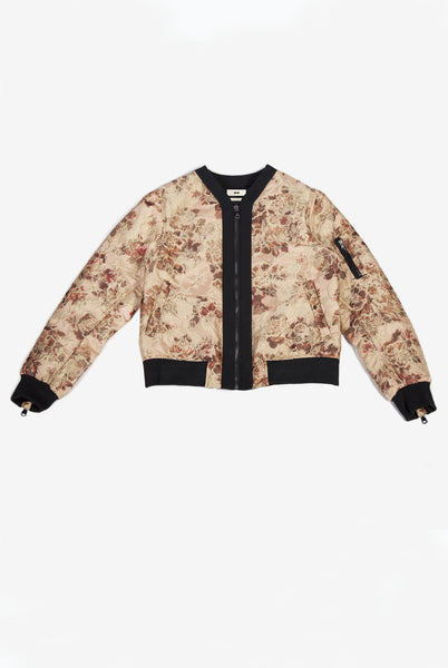 Brocade Grosgrain Collar Bomber